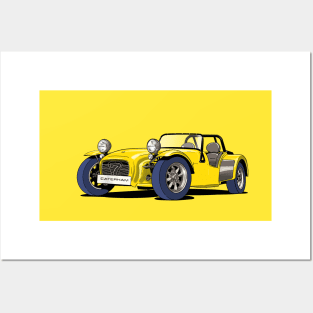 Yellow Caterham Seven Posters and Art